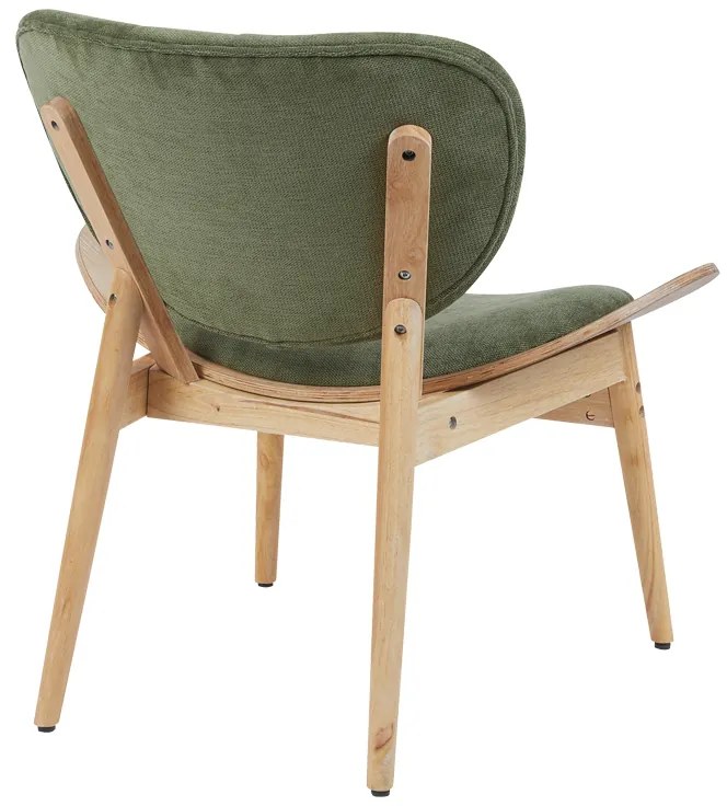 Πολυθρόνα Udalle pakoworld ξύλο σε φυσική απόχρωση με λαδί ύφασμα 77x70x81εκ