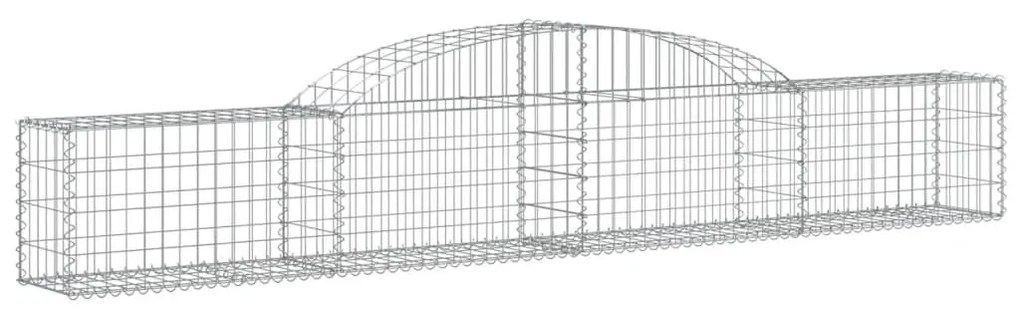 Συρματοκιβώτια Τοξωτά 2 τεμ. 300x30x40/60 εκ. Γαλβαν. Ατσάλι - Ασήμι