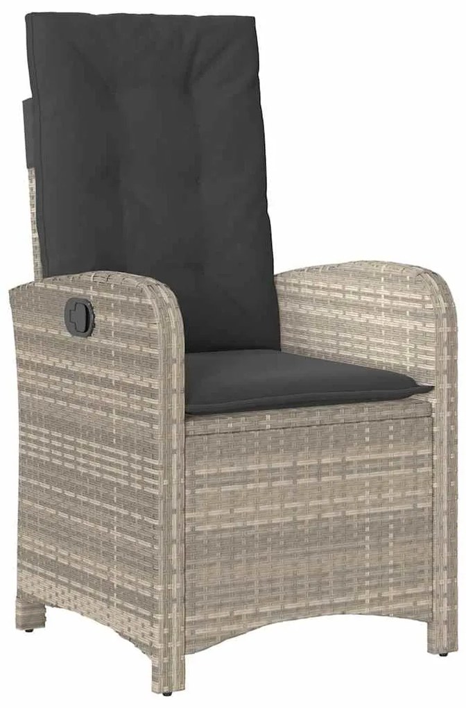 vidaXL Σέτ φαγητού για κήπο 5 pcs Ανοιχτό γκρι συνθετικό ρατάν