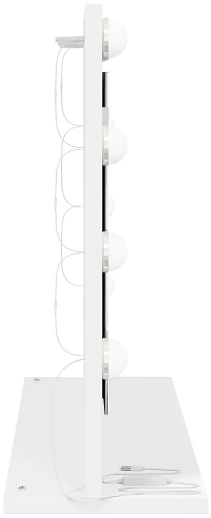 vidaXL Καθρέφτης Vanity  με LED φώτα Λευκό 60x45x18 εκ.