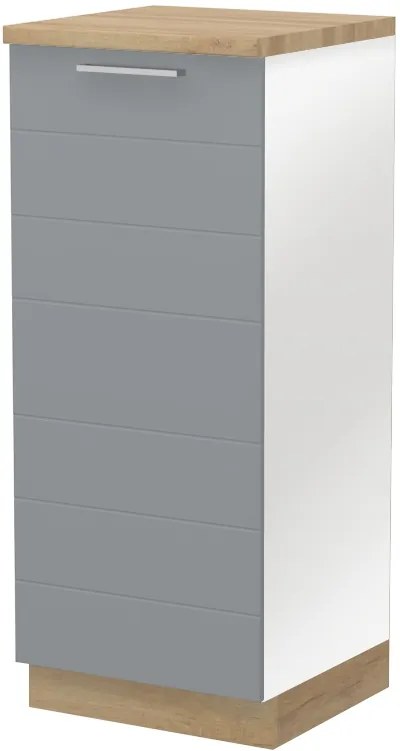 Επιδαπέδιο ντουλάπι ψηλό Hudson K14-60-1KF-Φυσικό σκούρο - Λευκό