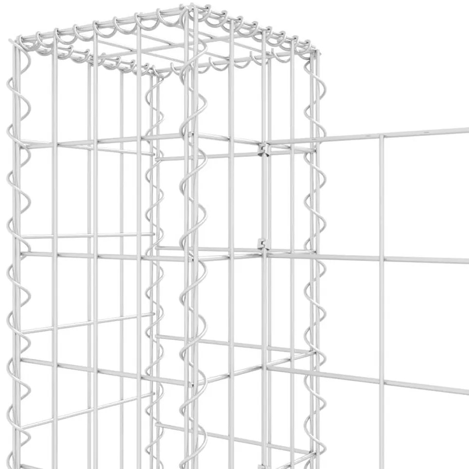 vidaXL Συρματοκιβώτια Στύλοι σε U Σχήμα 6 τεμ. 620x20x100 εκ Σιδερένια