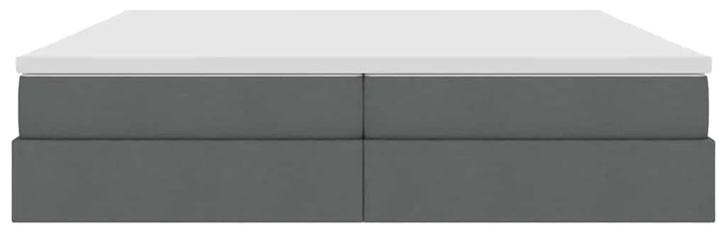 vidaXL Κρεβάτι με αποθηκευτικό χώρο και στρώμα με στρώμα Σκούρο Γκρι