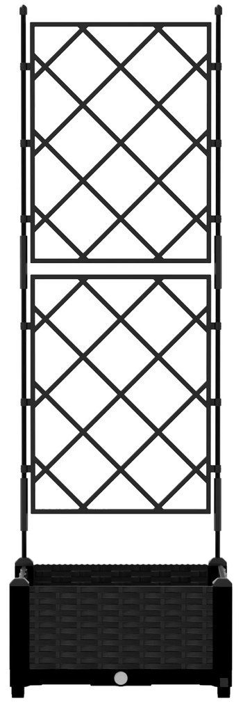 vidaXL Γλάστρα Κήπου με Πύρο Μαύρη 40x40x125.5 εκ.