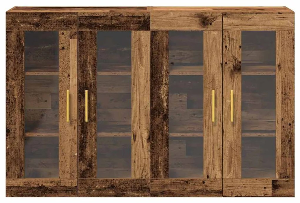 vidaXL Ντουλάπια Τοίχου 2 pcs Παλιό Ξύλο 69,5 x 34 x 90 εκ.