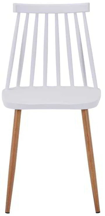 Τραπεζαρία Elijah-Aurora I pakoworld σετ 3τεμ pp σε λευκή απόχρωση με φυσικό πόδι Φ60x74εκ