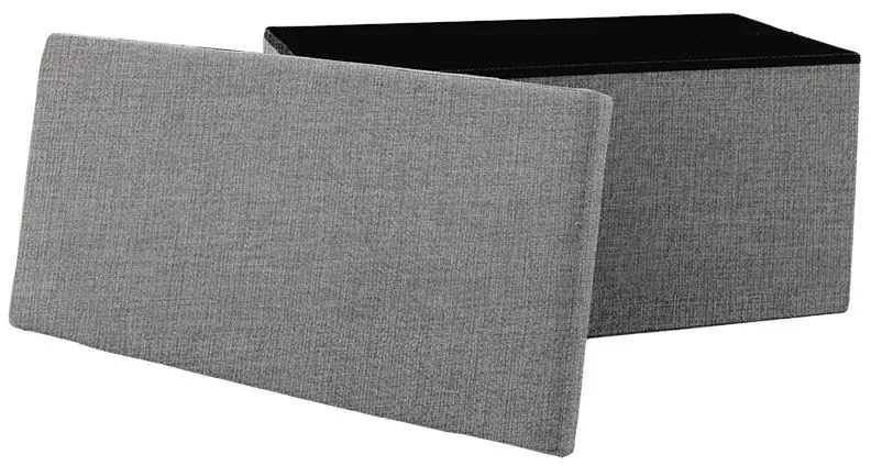 Σκαμπό-μπαούλο Greatness ύφασμα γκρι 76x38x38εκ 76x38x38 εκ.