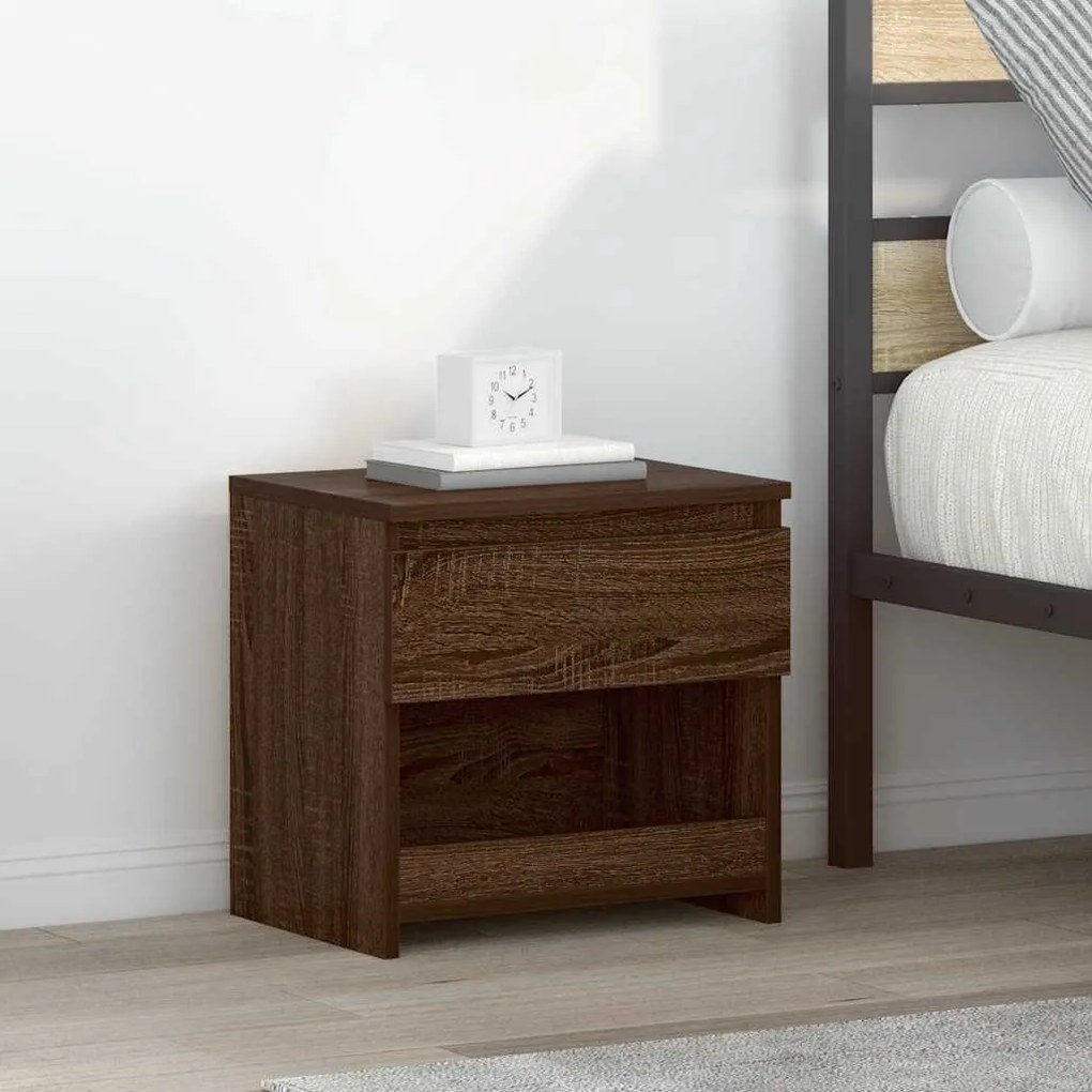 vidaXL Κομοδίνο Καφέ Δρυς 40 x 30 x 39 εκ. από Επεξεργασμένο Ξύλο