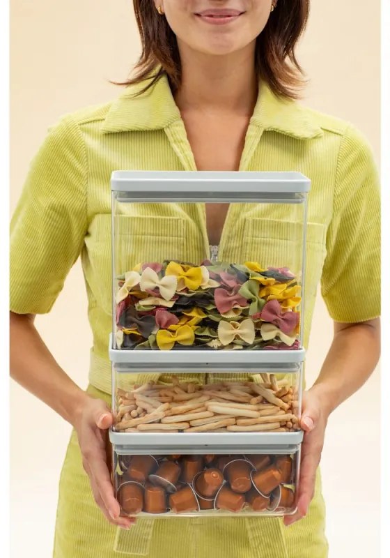 Κουτιά αποθήκευσης Brabantia Tasty+ Stackable 1008882, 1.5l/3.5l, BPA-free, Στεγανό κλείσιμο, Ανοιχτό γκρι