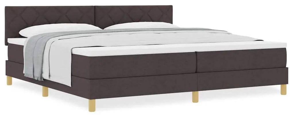 vidaXL Κρεβάτι box spring με στρώμα με στρώμα Σκούρο καφέ Σκούρο καφέ