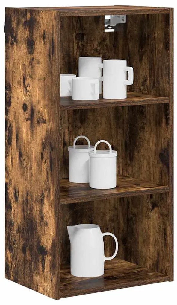 vidaXL Κρεμαστό ντουλάπι Καπνιστό Δρύς 40 x 29,5 x 80 εκ.