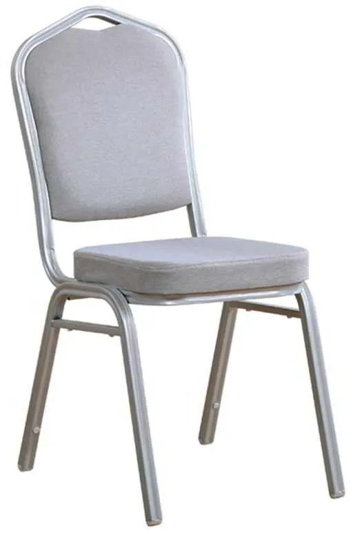 Καρέκλα HILTON Μεταλλική Silver Ύφασμα Γκρι 44x55x93cm