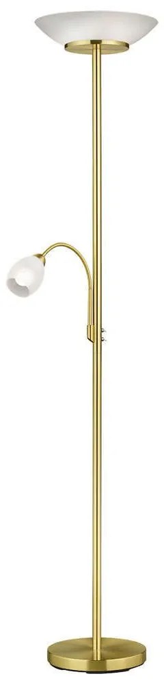 Φωτιστικό Δαπέδου Gerry R40063108 2xE27 18W &amp; 1xE14 10W Φ34cm 180cm Brass Mat RL Lighting Μέταλλο,Γυαλί