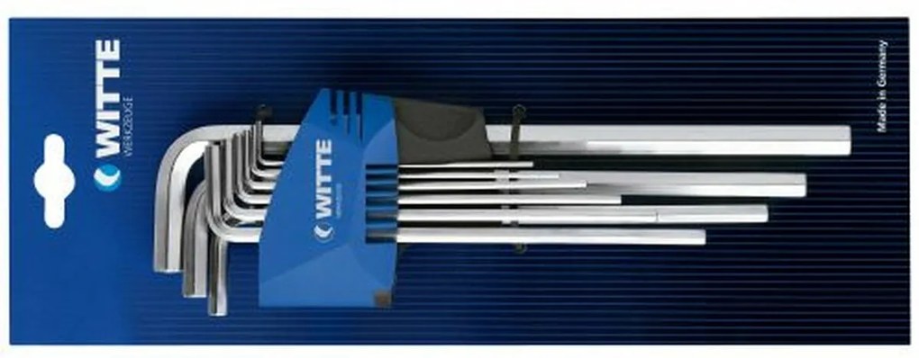 Σετ Κλειδιά Allen WITTE 1,5-2-2,5-3-4-5-6-8-10 mm Εξάγωνο Σετ Κλειδιά Allen 9 Τεμάχια