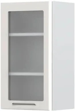 Ντουλάπι κρεμαστό Modena V7-40-1KS με βιτρίνα-Λευκό - Γκρι ανοιχτό