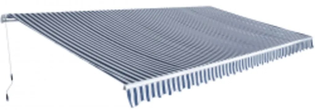 vidaXL Τέντα Αναδιπλούμενη Χειροκίνητη Μπλε/Λευκό 600 εκ.