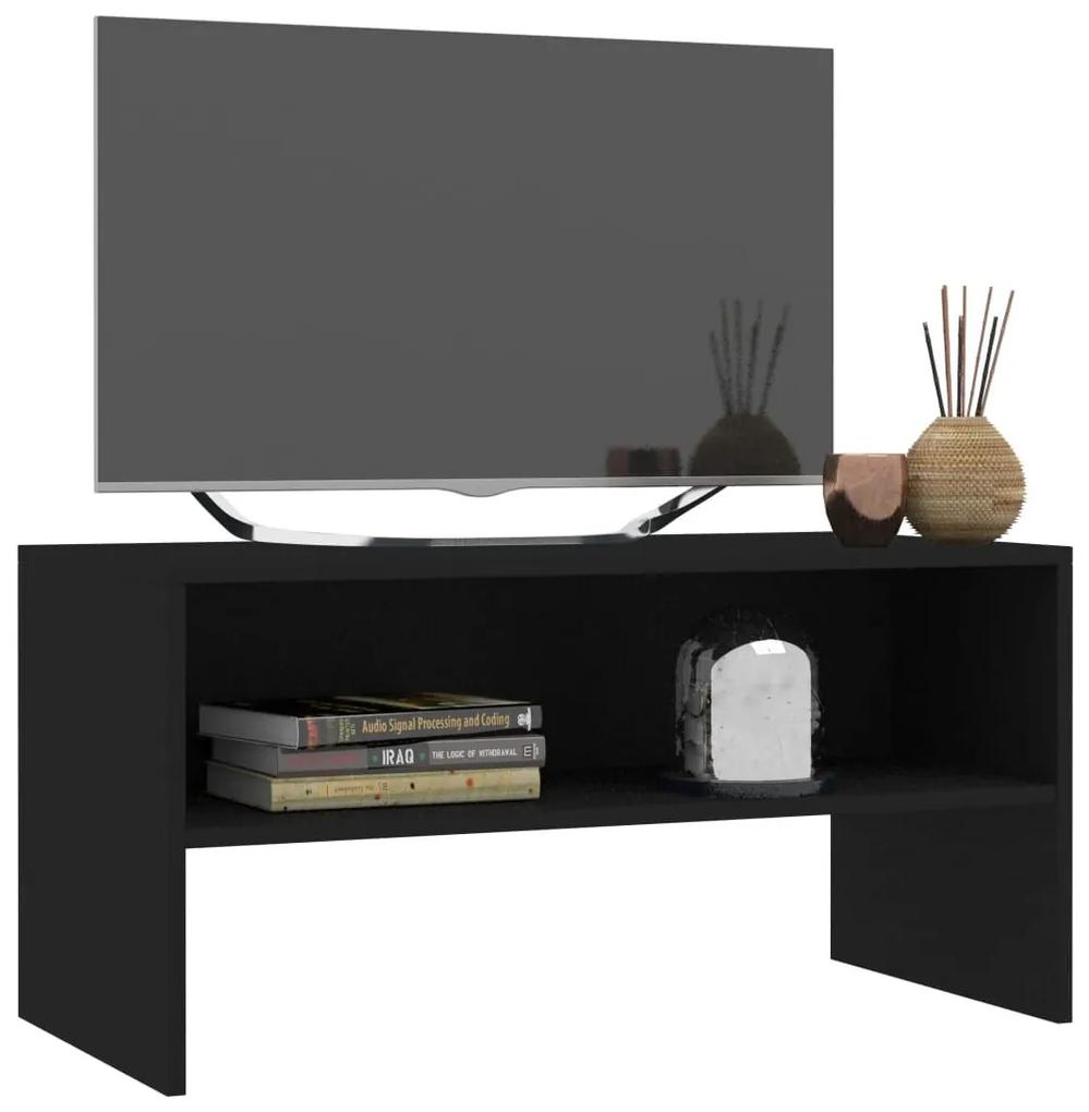 Έπιπλο Τηλεόρασης Μαύρο 80 x 40 x 40 εκ. από Μοριοσανίδα - Μαύρο