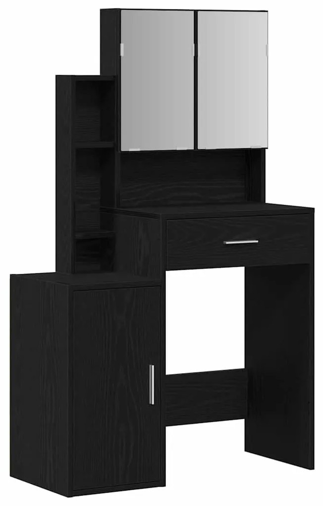 vidaXL Τραπέζι Μακιγιάζ με συρτάρι Μαύρη δρυς 80 x 35 x 132 εκ.