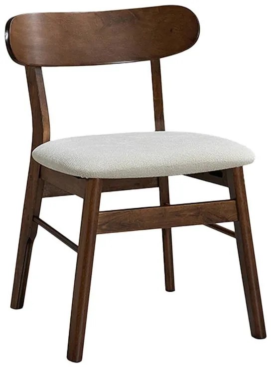 Καρέκλα Cairo rubberwood σε καρυδί-εκρού απόχρωση 47x47x76εκ 2αδα 47x47x76 εκ.