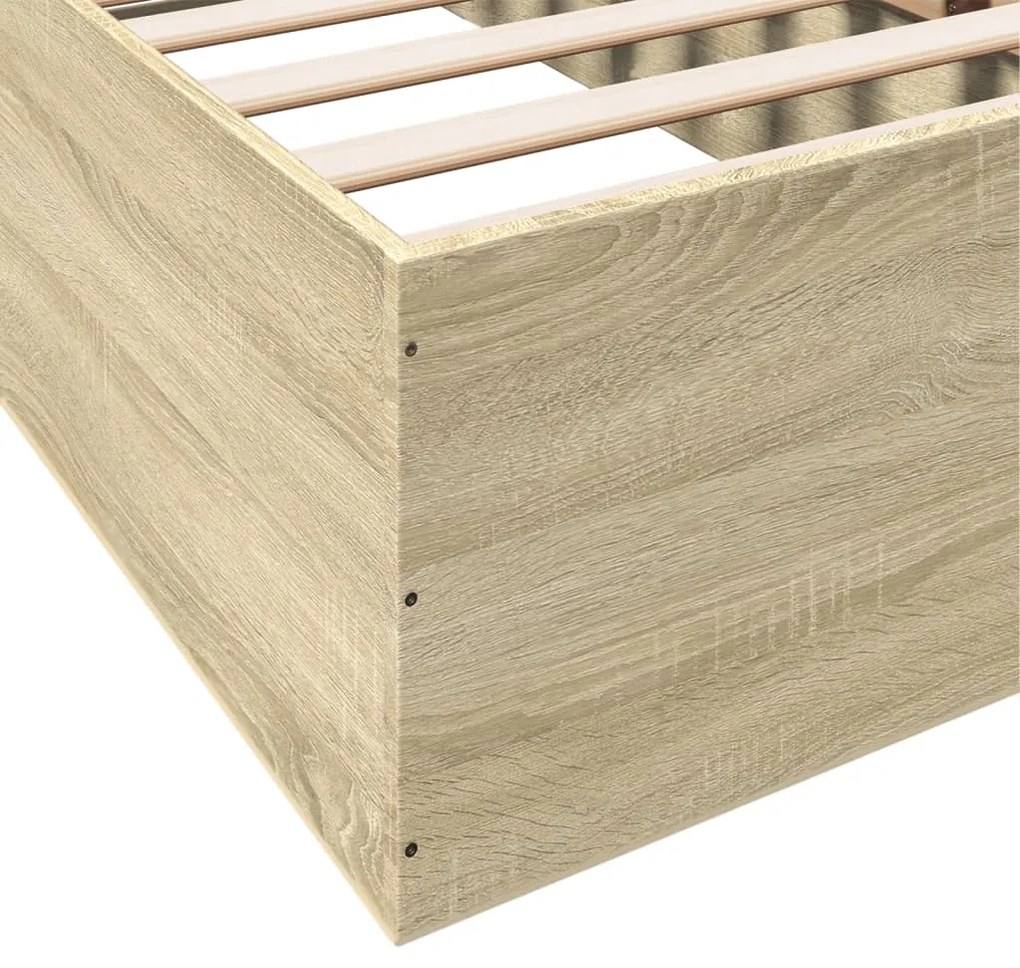 vidaXL Πλαίσιο Κρεβατιού Sonoma Δρυς 100x200 εκ. Επεξεργασμένο Ξύλο