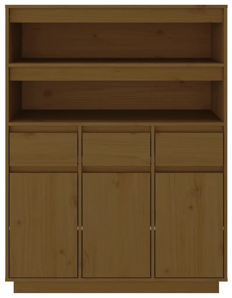 vidaXL Ντουλάπι Ψηλό Καφέ Μέλι 89x40x116,5 εκ. από Μασίφ Ξύλο Πεύκου