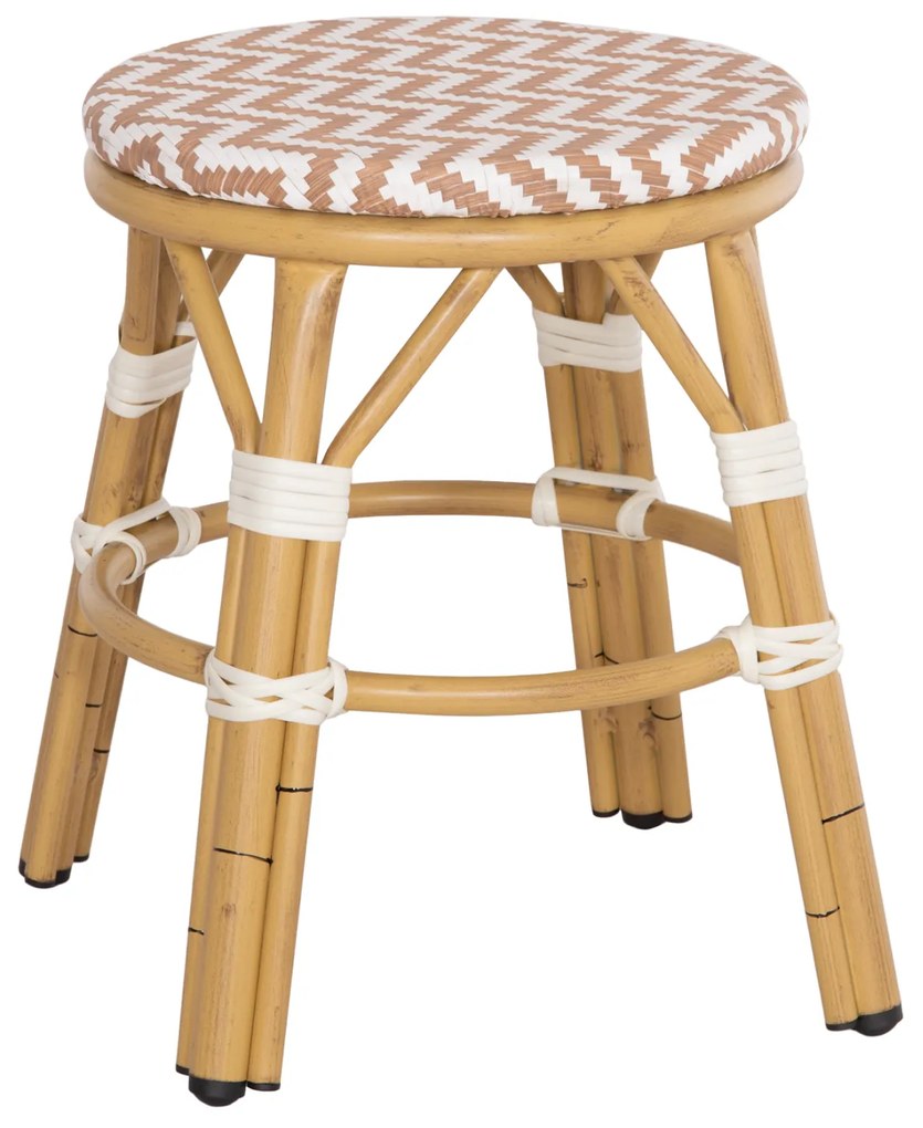 ΣΚΑΜΠΟ ΑΛΟΥΜΙΝΙΟΥ CHINO HM6285.04 BAMBOO LOOK-TEXTILENE ΛΕΥΚΟ-ΚΑΦΕ Φ36x46Υεκ. (1 Τεμμάχια)