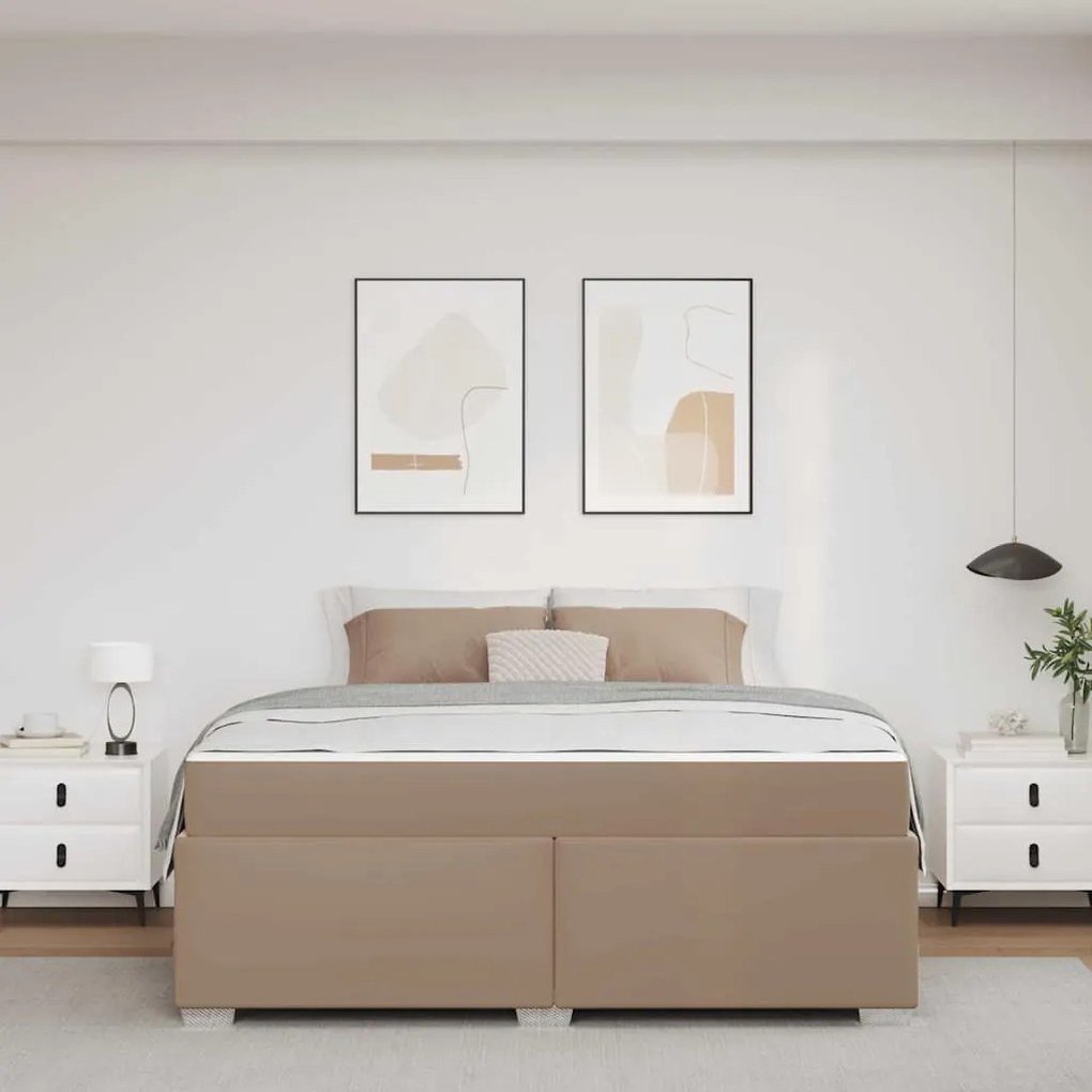 vidaXL Σκελετός Κρεβατιού Καπουτσίνο 180 x 200 cm Τεχνητό δέρμα