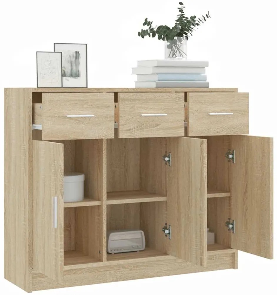 vidaXL Συρταριέρα Sonoma Δρυς 91 x 28 x 75 εκ. Επεξεργασμένο Ξύλο