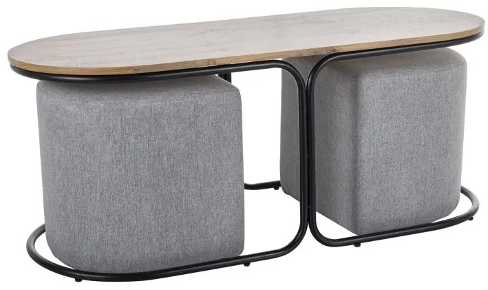 ŁAWA DUAL DĄB ARTISAN/CZARNY 120X50 (ZESTAW) DIOMMI-80-3579