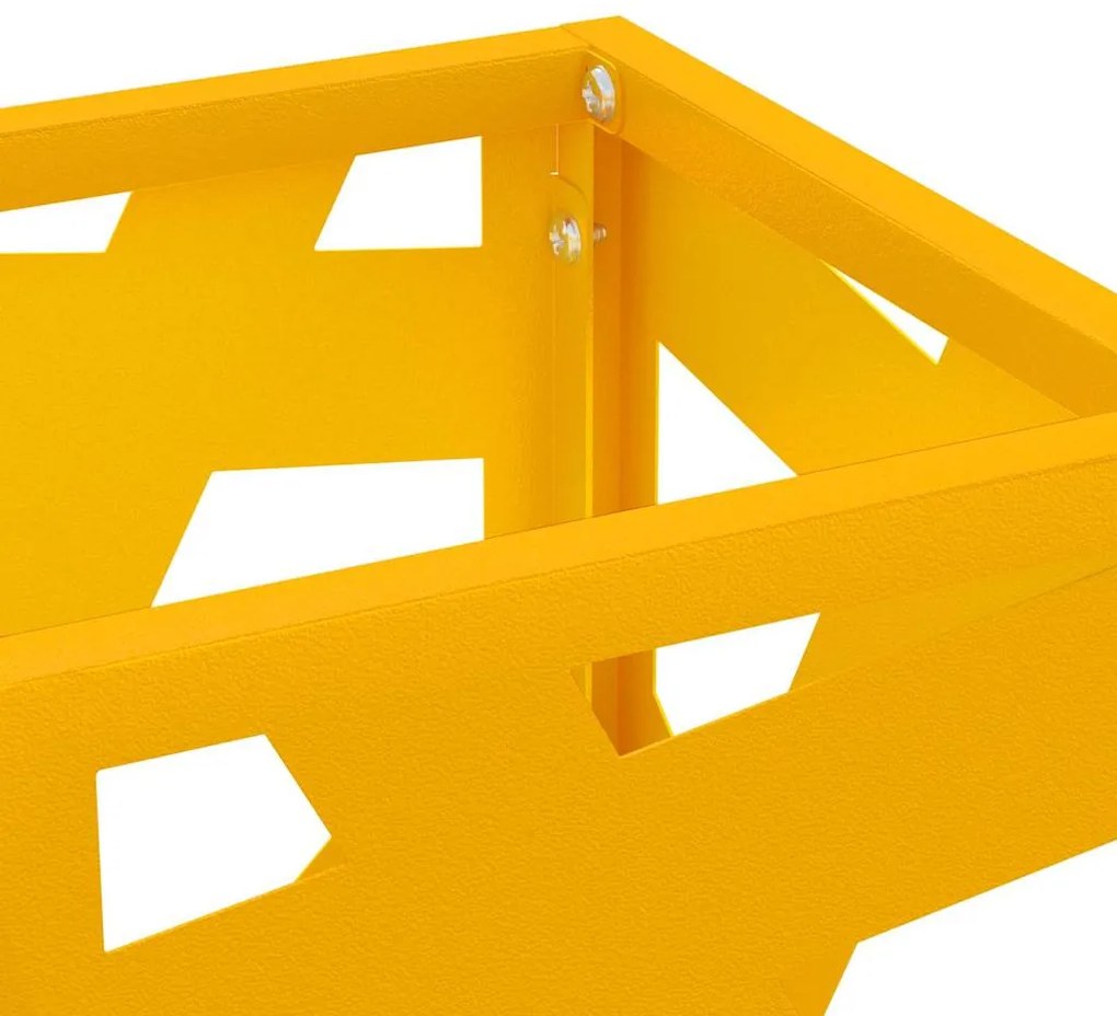 vidaXL Σχέδιο & βάση αποθήκευσης Μουσταρδί 15.5 x 15.5 x 49 εκ Ατσάλι