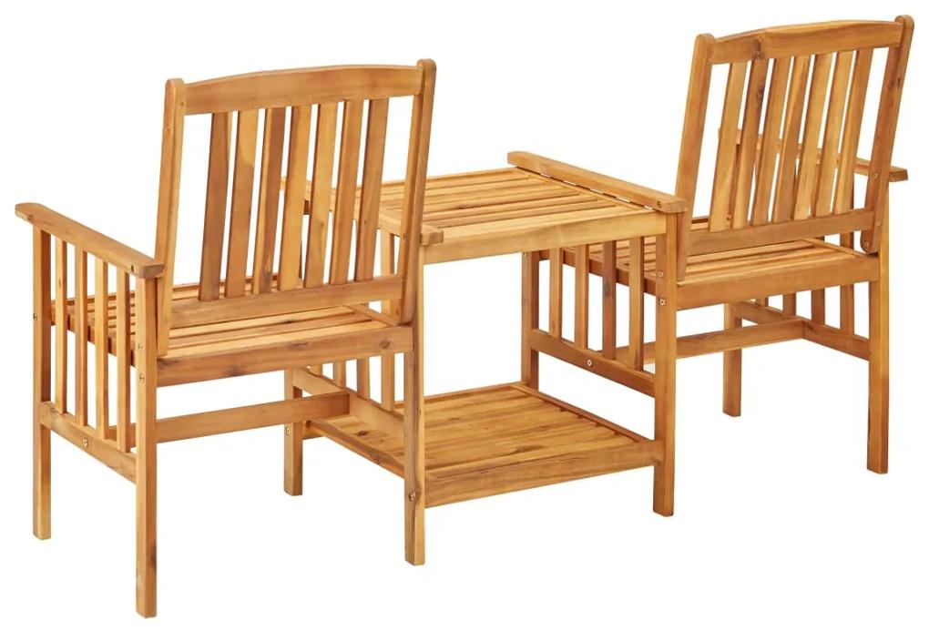 vidaXL Καρέκλες Κήπου Με Τραπέζι από Μασίφ Ξύλο Ακακίας και Μαξιλάρια