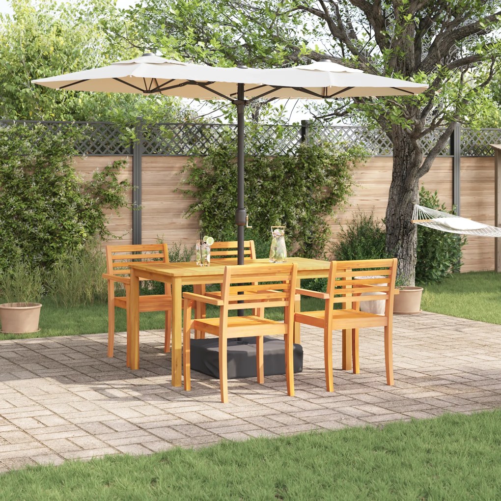 vidaXL Σετ Τραπεζαρίας 5 pcs Φυσικό Καφέ 150 x 90 x 74 cm