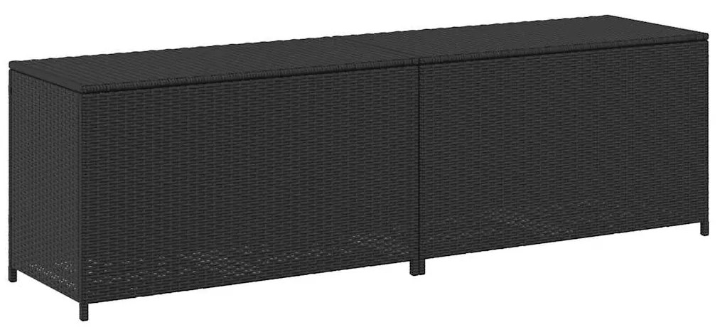 vidaXL Κουτί Αποθήκευσης Κήπου Μαύρο 200x50x60 εκ. από Συνθετικό Ρατάν