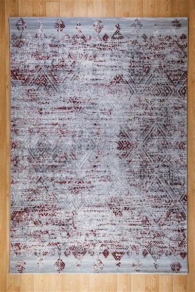 ΧΑΛΙ SHINY VELVET 6045/Light Grey Red - 200cm x 290cm - 2000903