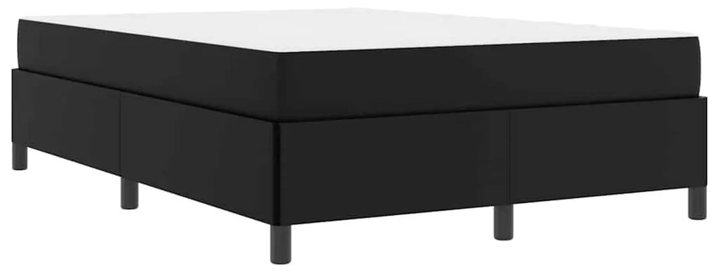 vidaXL Σκελετός κρεβατιού με στρώμα Μαύρο 140 x 200 cm Τεχνητό δέρμα