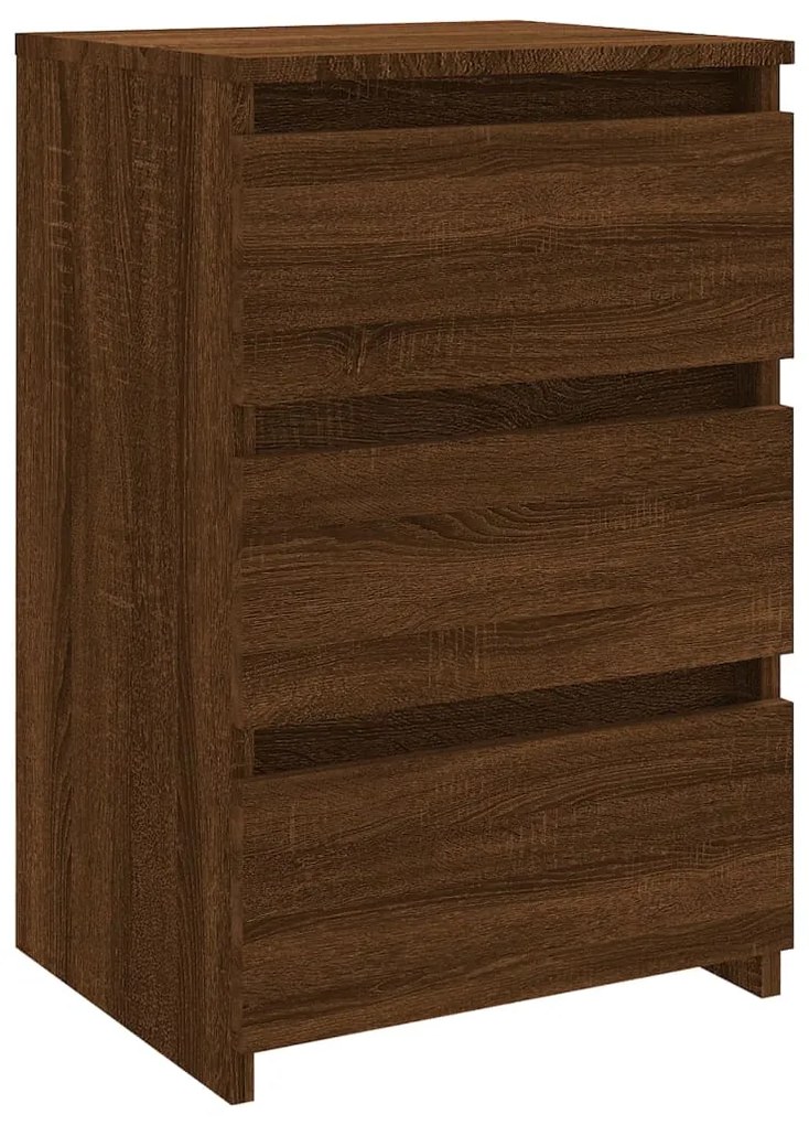 vidaXL Κομοδίνα 2 τεμ. Καφέ Δρυς 40x35x62,5 εκ. από Επεξεργασμένο Ξύλο