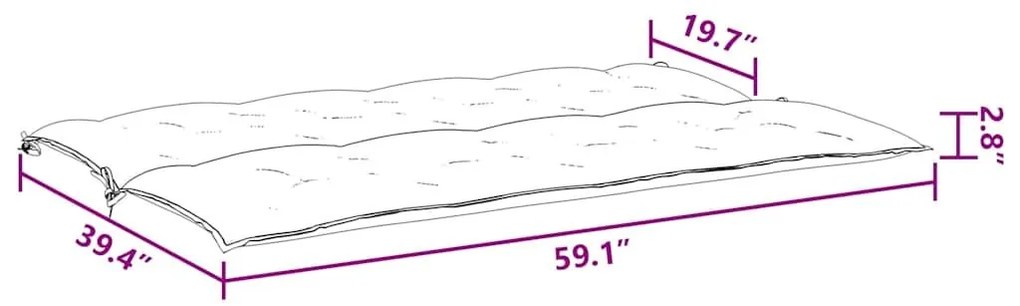 Μαξιλάρι Πάγκου Κήπου Μαύρο 150x(50+50)x7 εκ. Ύφασμα Oxford - Μαύρο