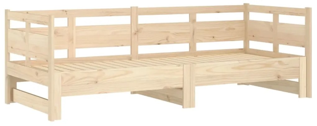vidaXL Καναπές Κρεβάτι Συρόμενος 2x(80x200) εκ. από Μασίφ Ξύλο Πεύκου