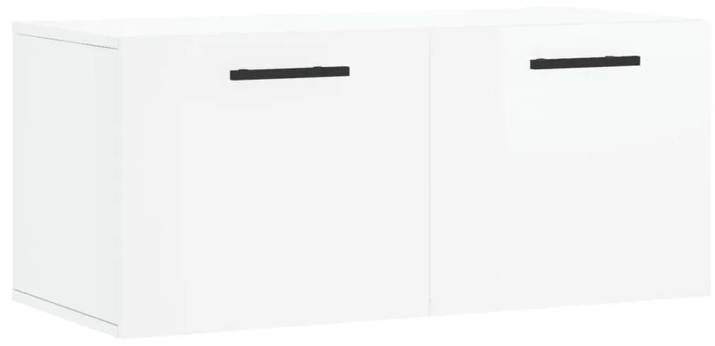 vidaXL Ντουλάπι Τοίχου Γυαλιστερό Λευκό 80x36,5x35 εκ. Επεξεργ. Ξύλο