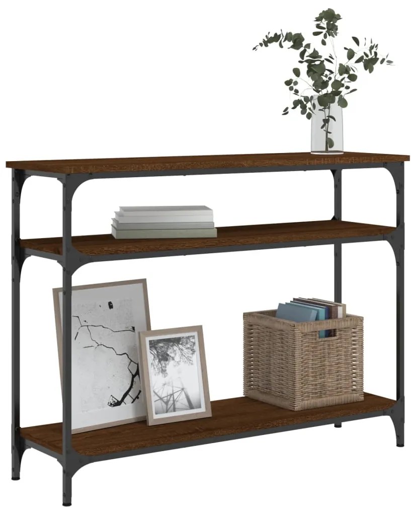 vidaXL Τραπέζι Κονσόλα Καφέ Δρυς 100x29x75 εκ. Επεξεργασμένο Ξύλο