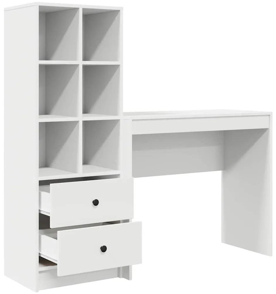 vidaXL Γραφείο με αποθηκευτικό χώρο 2 pcs Λευκό 90 x 40 x 76 εκ.