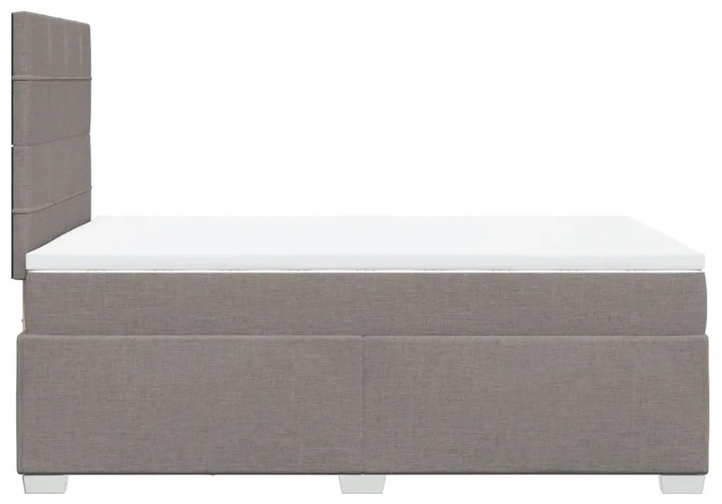 Κρεβάτι Boxspring με Στρώμα Taupe 120x200 εκ. Υφασμάτινο - Μπεζ-Γκρι