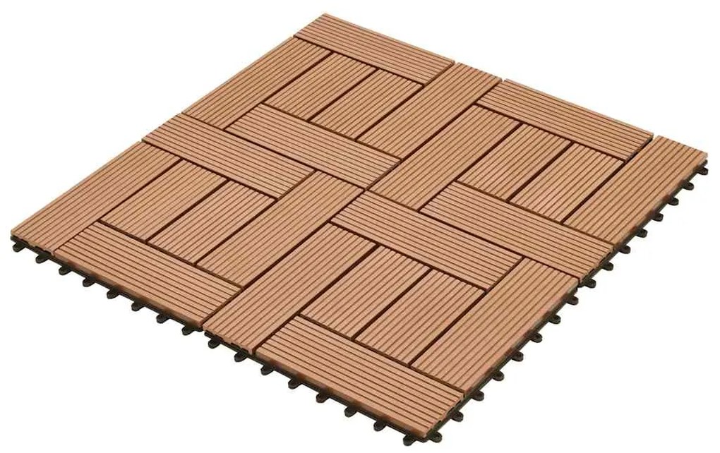 vidaXL Πλακάκια Deck 22 τεμ. Καφέ 30 x 30 εκ. 2 μ² από WPC