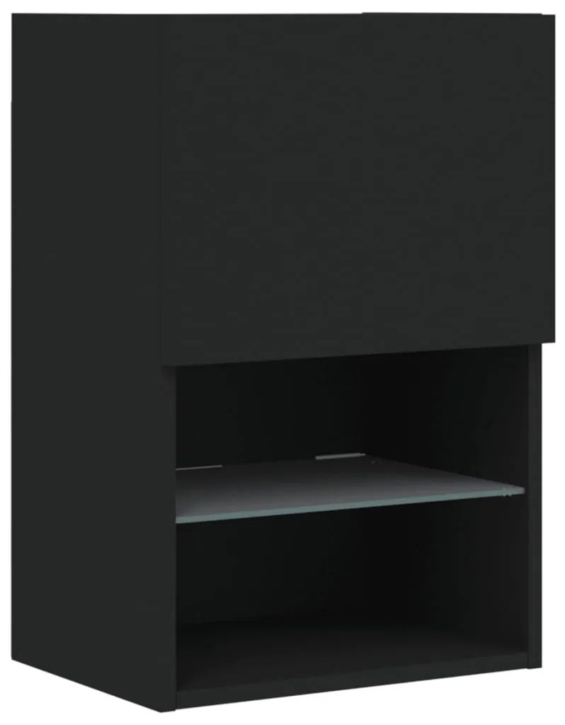vidaXL Έπιπλα Τηλεόρασης με LED 2 τεμ. Μαύρα 40,5x30x60 εκ.