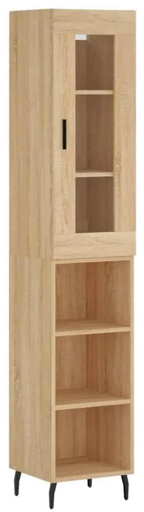 vidaXL Μπουφές Sonoma δρυς 34,5 x 34 x 180 εκ. από Επεξεργασμένο Ξύλο