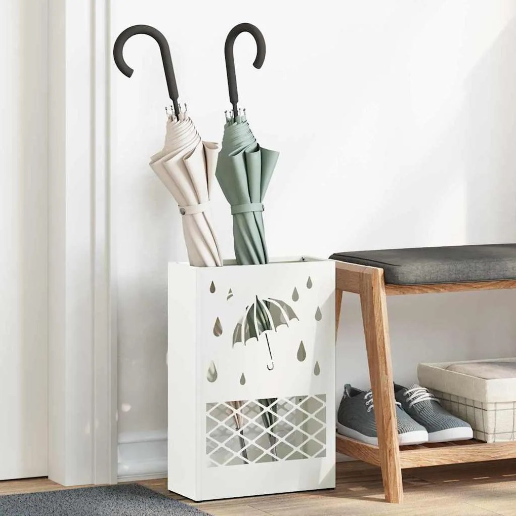 vidaXL Σχέδιο & βάση αποθήκευσης Λευκό 28 x 12 x 41 εκ Ατσάλι