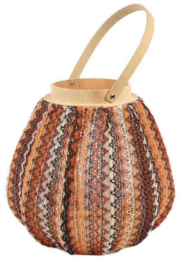 Φανάρι LAF112 Από Ξύλο Και Ύφασμα 33x31cm Multi Espiel Wood, Fabric