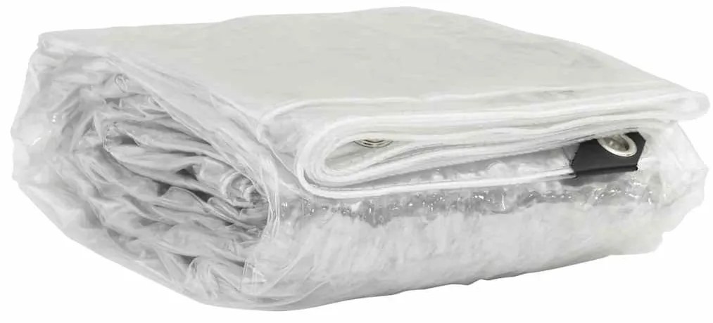 vidaXL Σαφής μουσαμάς με τις οπές 3x8 μ PVC
