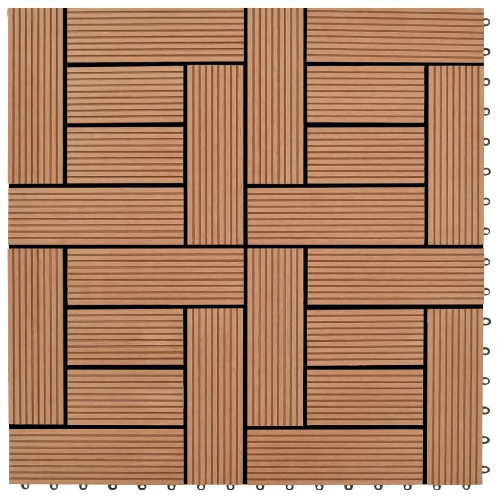 vidaXL Πλακάκια Deck 22 τεμ. Καφέ 30 x 30 εκ. 2 μ² από WPC