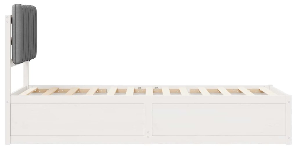 vidaXL Σκελετός Κρεβατιού με Επενδεδυμένο Κεφαλάρι Ανοιχτό γκρι